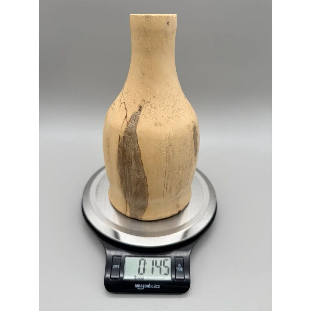 Hand Turned Dogwood Wood Flower Jug Bud Vase Signed Bryan Montgomery 7.5